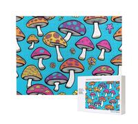 Phayah Hippie Mushrooms Pattern Puzzle Unique Jigsaw Wall Art Picture For Home Decoration 500 Pcs
