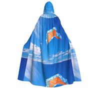 PHAYAH Hooded Cloak Witch Halloween Costumes Witchcraft Robe Cape | Cartoon Kite Pattern Cloak Cosplay Costume Masquerade Women Men Robe Dance Comic Convention