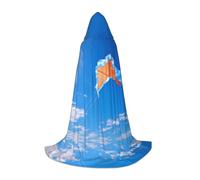 PHAYAH Hooded Cloak Witch Halloween Costumes Witchcraft Robe Cape | Cartoon Kite Pattern Cloak Cosplay Costume Masquerade Women Men Robe Dance Comic Convention