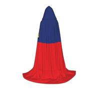 PHAYAH Hooded Cloak Witch Halloween Costumes Witchcraft Robe Cape | Flag Of Liechtenstein Pattern Cloak Cosplay Costume Masquerade Women Men Robe Dance Comic Convention