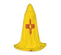PHAYAH Hooded Cloak Witch Halloween Costumes Witchcraft Robe Cape | Flag Of New Mexico Pattern Cloak Cosplay Costume Masquerade Women Men Robe Dance Comic Convention