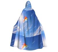 PHAYAH Hooded Cloak Witch Halloween Costumes Witchcraft Robe Cape | Kite Pattern Cloak Cosplay Costume Masquerade Women Men Robe Dance Comic Convention