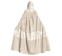 PHAYAH Hooded Cloak Witch Halloween Costumes Witchcraft Robe Cape | Silver And White Powder Pattern Cloak Cosplay Costume Masquerade Women Men Robe Dance Comic Convention