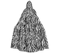 PHAYAH Hooded Poncho Christma Hoodie Halloween Witch Witchcraft Robe | Zebra Print Pattern Hooded Poncho For Cosplay Halloween Costume Party Masquerade