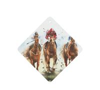 Phayah Horse Race Riding Pattern Lavender Scent Car Air Freshener Square Card Hanging Hanging Scented Card 4 Pcs For Cars Closet Shoe