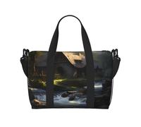 Phayah House with Flowing Water Travel Duffel Bag,Sports Tote Gym Bag,Shoulder Weekender Overnight Bag for Women