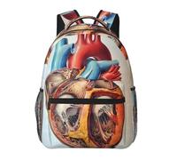 PHAYAH Human Anatomy Heart Chart Pattern Casual Shoulders Classical Basic Travel Backpack Travel And Outdoor Activities Resistant