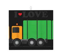 Phayah I Love Garbage Trucks Pattern Dish Drying Mat for Kitchen Counter Absorbent, Aesthetics Kitchen Decor 18"X16"