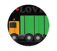 PHAYAH I Love Garbage Trucks Round Non-Slip Rubber Mouse Pad- Durable And Comfortable For Office, Gaming, And Learning 8in1 Pc