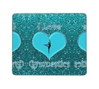 Phayah I Love Gymnastics Pattern Mouse Pad with Anti-Fray Stitching with Non-Slip Rubber Base, Gaming Mouse Mat for Laptop, Office & Home 7.9 X 9.5 in