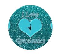PHAYAH I Love Gymnastics Round Non-Slip Rubber Mouse Pad- Durable And Comfortable For Office, Gaming, And Learning 8in1 Pc