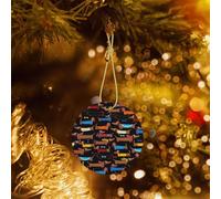 Phayah I Love My Dog Dachshunds Pattern Ceramic Ornament Christmas Holidays Round Shaped Porcelain Christmas Tree Hanging