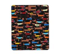 Phayah I Love My Dog Dachshunds Pattern Mouse Pad with Non Slip Rubber Base Gaming with Stitched Edge, Mousepad for Laptop, Computer, Office 7 X 8.6 in