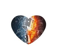 Phayah Ice And Fire Microphone Pattern Lavender Scent Car Air Freshener Heart Shape Card Hanging Hanging Scented Card 4 Pcs For Cars Closet Drawer Eliminate
