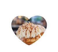 Phayah Ice Cream Puffs Pattern Lavender Scent Car Aroma Heart Shape Hanging Fragrance Tablet Car Interior Fragrance Freshener 4p