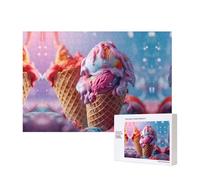 Phayah Ice Cream Puzzles 300 Piece For Jigsaw Puzzle Wooden Puzzle For Family Friend Home Decor Wall Art 15.7 X 11 In