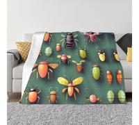 PHAYAH Insect Atlas Pattern Flannel 60"X50" Soft Fleece Blanket All Seasons Warm Blanket for Bedding Sofa and Trave