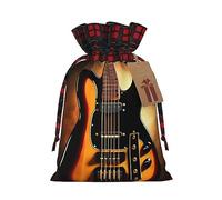 PHAYAH Instrumental Guitar Christmas Drawstring Burlap Gift Bag Candy Bag, Storage Bag Suitable For Christmas, Birthday Party