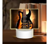 Phayah Instrumental Guitar Pattern 3D Led Light Lamp USB Cable Adjustable 3 Modes Base Show Stand for Christmas Room Restaurant Bar Shop