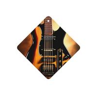 Phayah Instrumental Guitar Pattern Lavender Scent Car Aroma Square Hanging Fragrance Tablet Car Interior Fragrance Freshener 6p