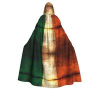 PHAYAH Irish Flag Pattern Halloween Witch Witchcraft Hooded Robe Cape Christmas Hoodie Cosplay Masquerade Party Dress Gift Costume