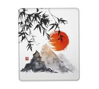 Phayah Japanese Bamboo Sun Pattern Mouse Pad Waterproof Surface & Non-Slip Rubber Base with Stitched Edges Gaming Mouse Mat for Laptop 7 X 8.6 in