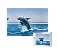 Phayah Jumping Up Dolphins Jigsaw Puzzles For Adults 1000 Pieces.Home Decor Birthday Party For Men Women 29.5 X 19.7"