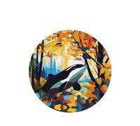 Phayah Killer Whale In The Woods Pattern Lavender Scent Car Air Freshener Round Shape Card Hanging Hanging Scented Card 4 Pcs For Cars Closet Drawer