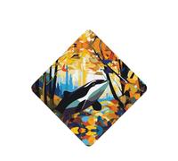 Phayah Killer Whale In The Woods Pattern Lavender Scent Car Air Freshener Square Card Hanging Hanging Scented Card 6 Pcs For Cars Closet Drawer
