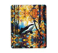 PHAYAH Killer Whale in The Woods Pattern Mouse Pads, Portable Wireless Mouse Pad, Non-Slip Rubber Base Laptop Mousepad Smooth Surface for Office & Travel 7.9 X 9.5 in