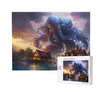 Phayah King Octopus Coming Ashore Jigsaw Puzzles for Adults 500 Pieces.Home Decor Birthday Party for Men Women 20.4 X 15