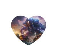 Phayah King Octopus Coming Ashore Pattern Lavender Scent Car Air Freshener Heart Shape Card Hanging Hanging Scented Card 4 Pcs For Cars Closet Drawer