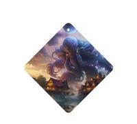 Phayah King Octopus Coming Ashore Pattern Lavender Scent Car Air Freshener Square Card Hanging Hanging Scented Card 6 Pcs For Cars Closet Drawer