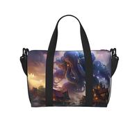 Phayah King Octopus Coming Ashore Travel Duffle Bag Weekender Overnight Gym Tote For Women Girls Shoulder Bag Workout Water Resistant, Black, One Size