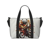 Phayah Koala Bike Flower Delivery Travel Duffle Bag Weekender Overnight Gym Tote For Women Girls Shoulder Bag Workout Water Resistant, Black, One Size, Black, One Size