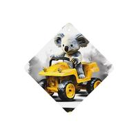 Phayah Koala Learning To Drive Pattern Lavender Scent Car Air Freshener Square Card Hanging Hanging Scented Card 6 Pcs For Cars Closet Drawer