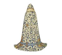 PHAYAH Labyrinth Treasure Map Pattern Hooded Poncho Unisex Christmas Hoodie For Cosplay Halloween Costume Party Masquerade M