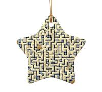 Phayah Labyrinth Treasure Map Pattern Hristmas Ceramic Star Shape Pendant Christmas Tree Ornaments Homefor Gatherings Decoration