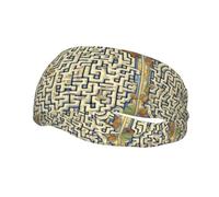 Phayah Labyrinth Treasure Map Pattern Sports Headband Suitable for Running Yoga Basketball Elastic Moisture Band