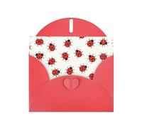 PHAYAH Ladybugs Pattern Infinite Speckled Pattern Blank Greeting Cards With Envelopes 4" X 6" Thank You Cards For Christmas Holiday Birthday Graduation Anniversary Red