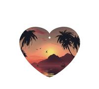 Phayah Lake At Sunset Pattern Lavender Scent Car Air Freshener Heart Shape Card Hanging Hanging Scented Card 6 Pcs For Cars Closet Drawer