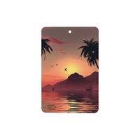 Phayah Lake At Sunset Pattern Lavender Scent Car Air Freshener Rectangle Card Hanging Hanging Scented Card 4 Pcs For Cars Closet Drawer