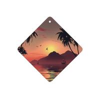 Phayah Lake At Sunset Pattern Lavender Scent Car Air Freshener Square Card Hanging Hanging Scented Card 6 Pcs For Cars Closet Drawer