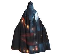 PHAYAH Lantern At Night Adult Hooded Cloak Neutral Hooded Cloak Masquerade Cosplay Halloween Witch Cloak Christmas Party Robe