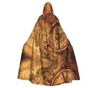 PHAYAH Law Of The Compass Navigation Pattern Adult Hooded Cape Hooded Robe Cape Women'S Men'S Halloween Dress Up Party Cosplay Costumes