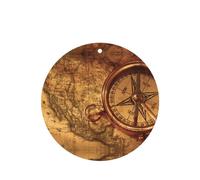 Phayah Law Of The Compass Navigation Pattern Lavender Scent Car Air Freshener Round Shape Card Hanging Hanging Scented Card 4 Pcs For Cars Closet Drawer Eliminate