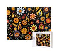 Phayah Leaves Mixed with Flowers Jigsaw Puzzles for Adults 500 Pieces.Home Decor Birthday Party for Men Women 20.4 X 15