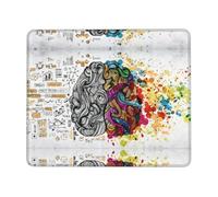 Phayah Left and Right Brain Advantage Pattern Mouse Pad with Anti-Fray Stitching with Non-Slip Rubber Base, Gaming Mouse Mat for Laptop, Office & Home 7 X 8.6 in