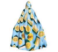 PHAYAH Lemon Popsicle Adult Hooded Cloak Neutral Hooded Cloak Masquerade Cosplay Halloween Witch Cloak Christmas Party Robe