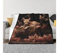 PHAYAH Leopard Cat in A Dead Tree Pattern Flannel 40"X30" Soft Fleece Blanket All Seasons Warm Blanket for Bedding Sofa and Trave